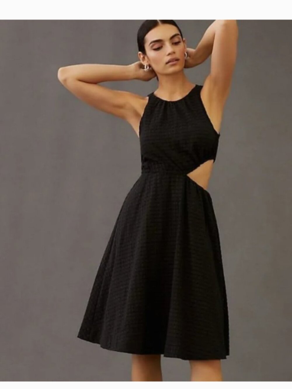 Maeve by Anthropologie Black Textured Cutout Dress Size Small NWT - Picture 2 of 9